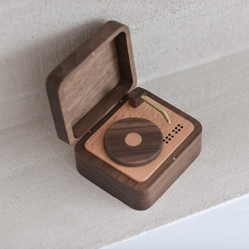 regalo Caja de música Reproductor de discos de vinilo Caja de música, Caja musical de madera, Cajas de música de regalo, Caja de música de regalo creativa, Caja de música de regalo de cumpleaños, Caja