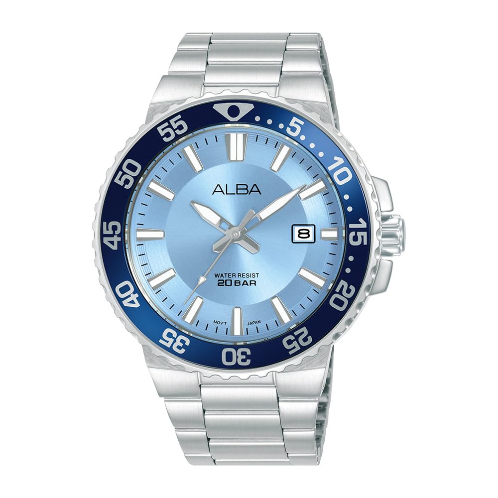 Alba Stainless Steel Men Active Quartz Analogue Watch As9S83X1, Blue Dial, Silver Band (B0CSZ79BC9) Amazon Price History, Amazon Price Tracker