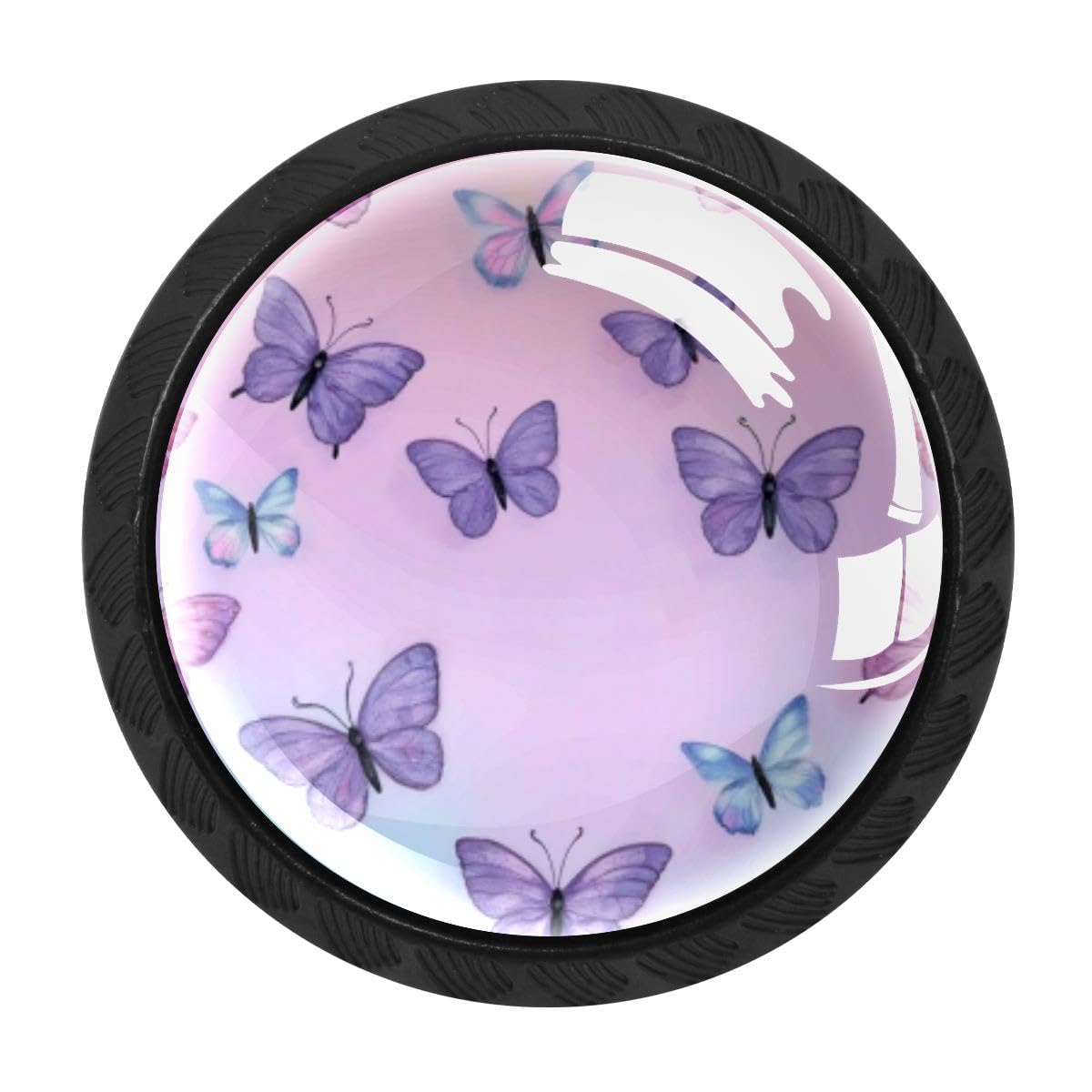 Heoeh Multi 5 4 Pcs Cabinet Knobs, Watercolor Butterfly Drawer Knobs Dresser Handles