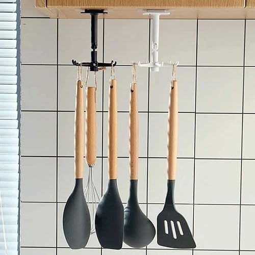 2 soportes de pared para palo de cocina ganchos adhesivos para cocinacuarto de baño gancho giratorio de 360 grados ganchos impermeables para