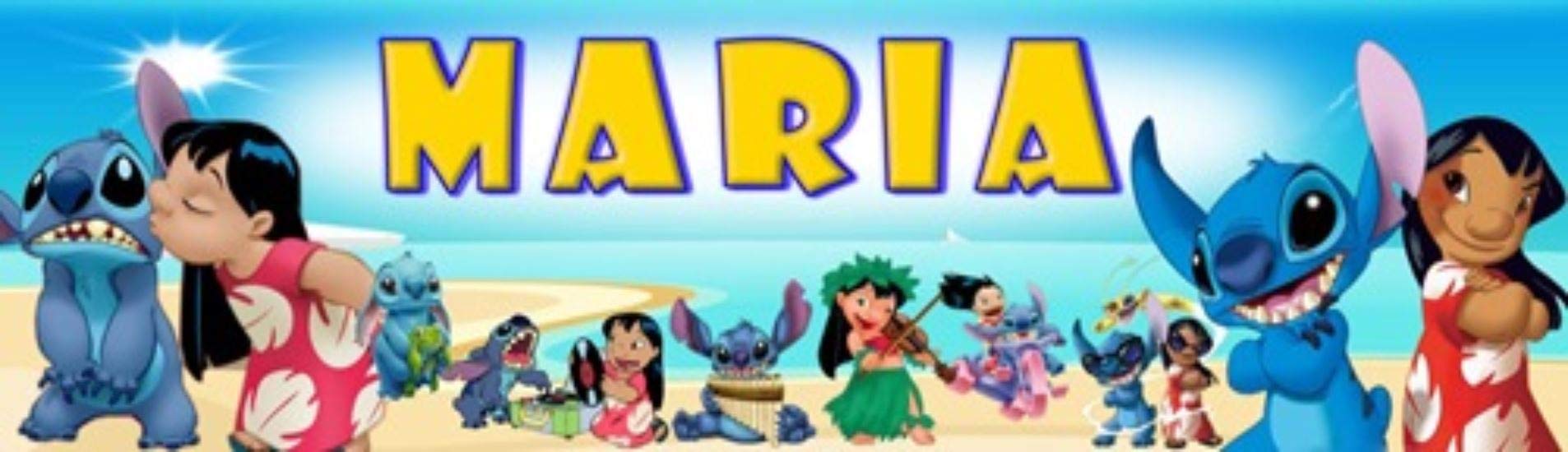 Lilo-and-Stitch - 8.5"x30" Personalized Name Poster, Customize With Your Child's Name, Birthday Party Banner