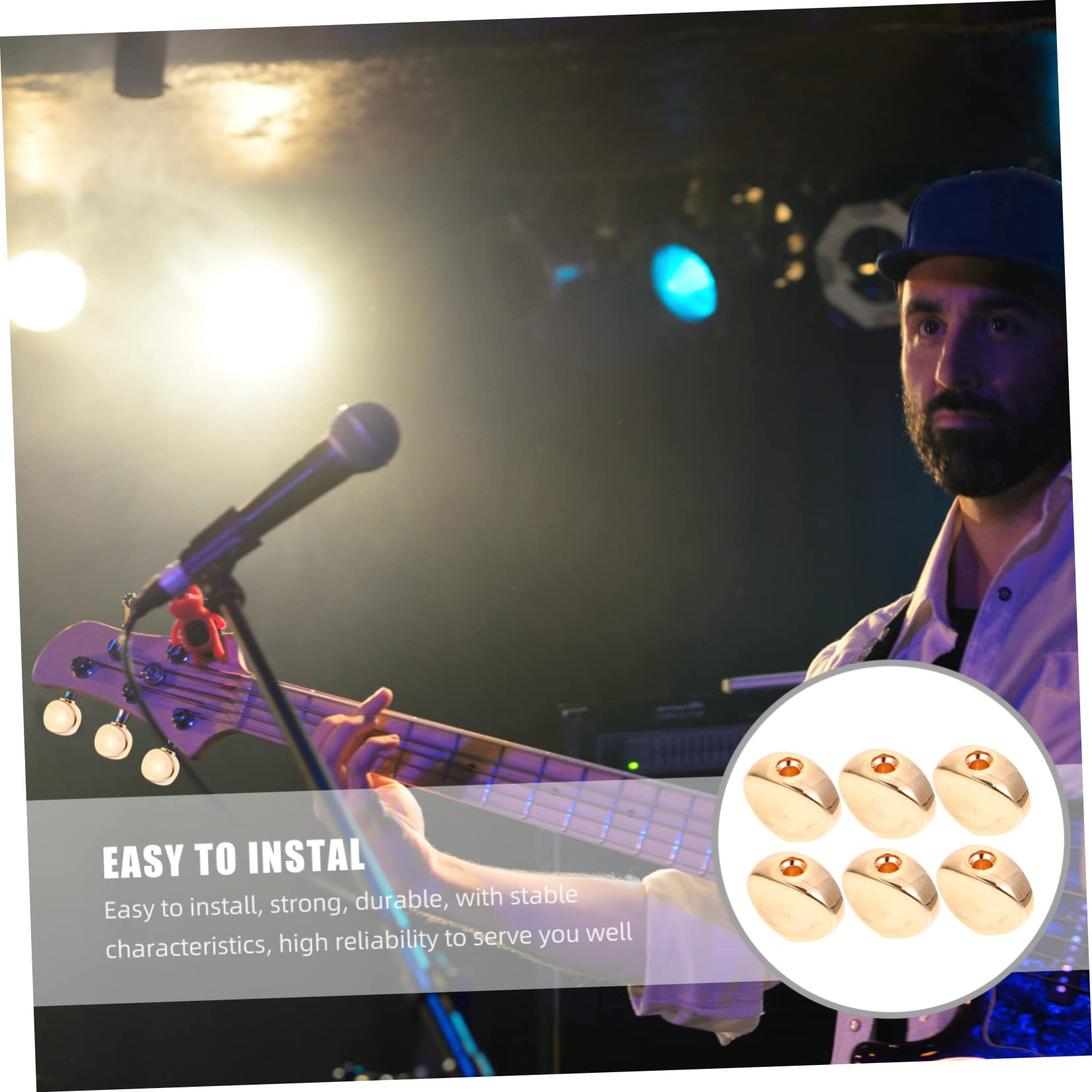 ibasenice 24pièces Chevilles Accordage Métalliques Pour Guitare Têtes De Machine Forme Ovale Accessoires Pratiques Pour Instruments De Musique