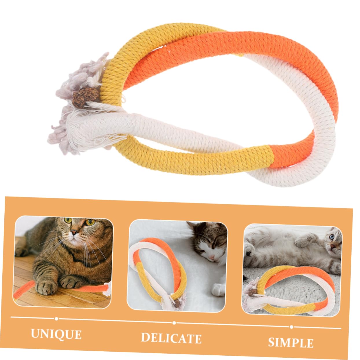 YARNOW 15 Piezas De Cuerda para Masticar Gatos Juguetes para Masticar Juguetes para Gatos Resistentes A Las Mordeduras Juguetes para Juguetes De Cuerda De Algodón para