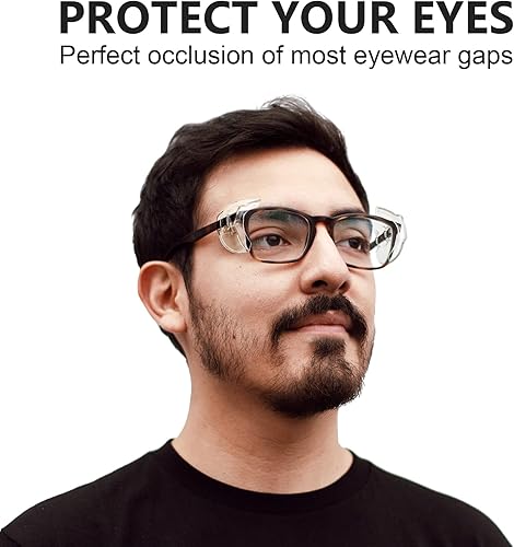 Miniatura 3 de YunTuo 22 pares de protectores laterales para lentes de ojos, gafas de seguridad con lado para protección ocular, se adapta a anteojos pequeños a