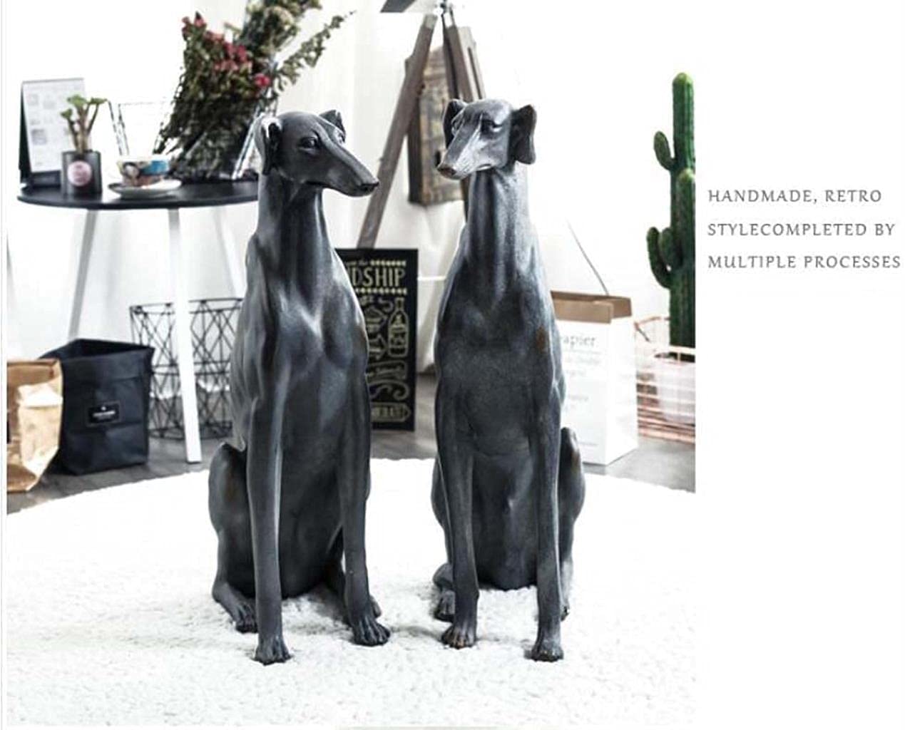 Estatua de Perro Minimalista Moderna, Escultura Artesanal de Resina de simulación, Escultura de césped de jardín y Porche de casa
