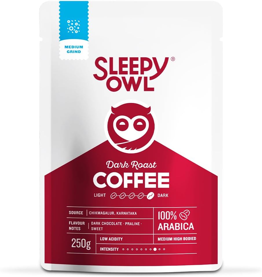 Dark Roast Ground Coffee | Medium Grind Coffee | 100% Arabica | Aeropress | Freshly Roasted & Ground | 250g