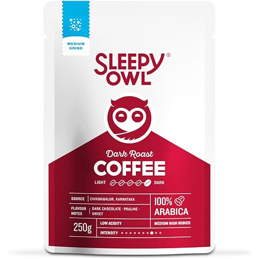 Sleepy Owl Dark Roast Ground Coffee for Pour Over 100 Arabi