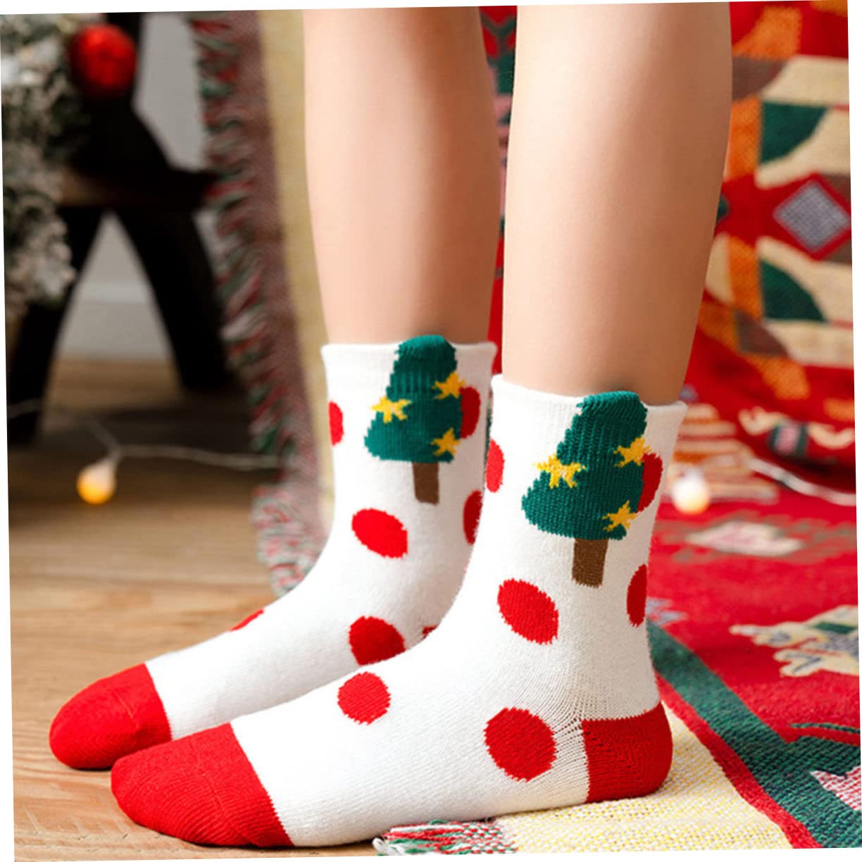 OUNONA 15paare Weihnachtskindersocken Mit Cartoon-Motiven Lustige Mittellange Socken Für Jungen Und Mädchen Atmungsaktiv Und Für Festliche