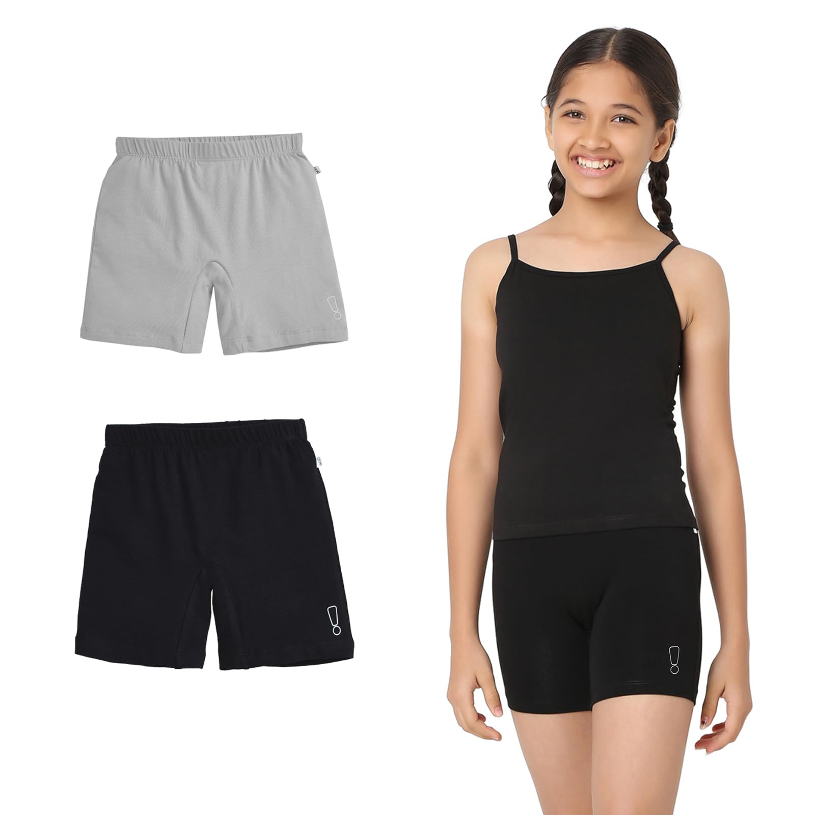 YouGotPlanB Cotton Inner Shorts for Girls | Pack of 2 | Ages 4-16 Years | Mid-Thigh Length | 100% Cotton Inner Lining Like Underwear-image-28