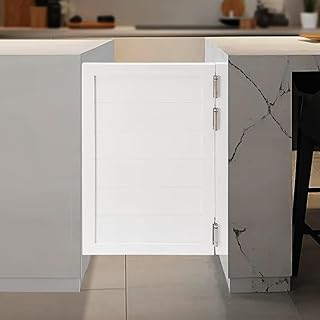 Swinging Cafe Door Pine Wood Saloon Door Includes Hinges, Single Half Doors for Kitchen Shop Entrance Partition Pub (White, 23.6x35.4in)