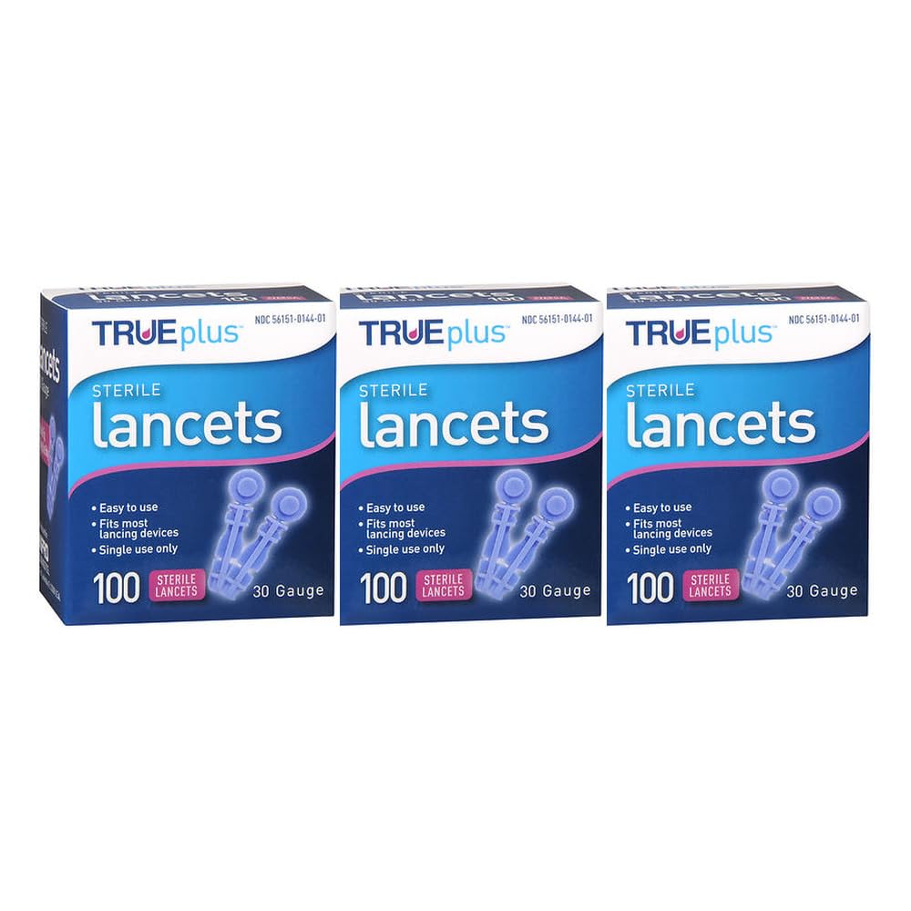 Amazon.com: Trueplus Sterile Lancets, 30 Gauge - 100 ct, Pack of 3
