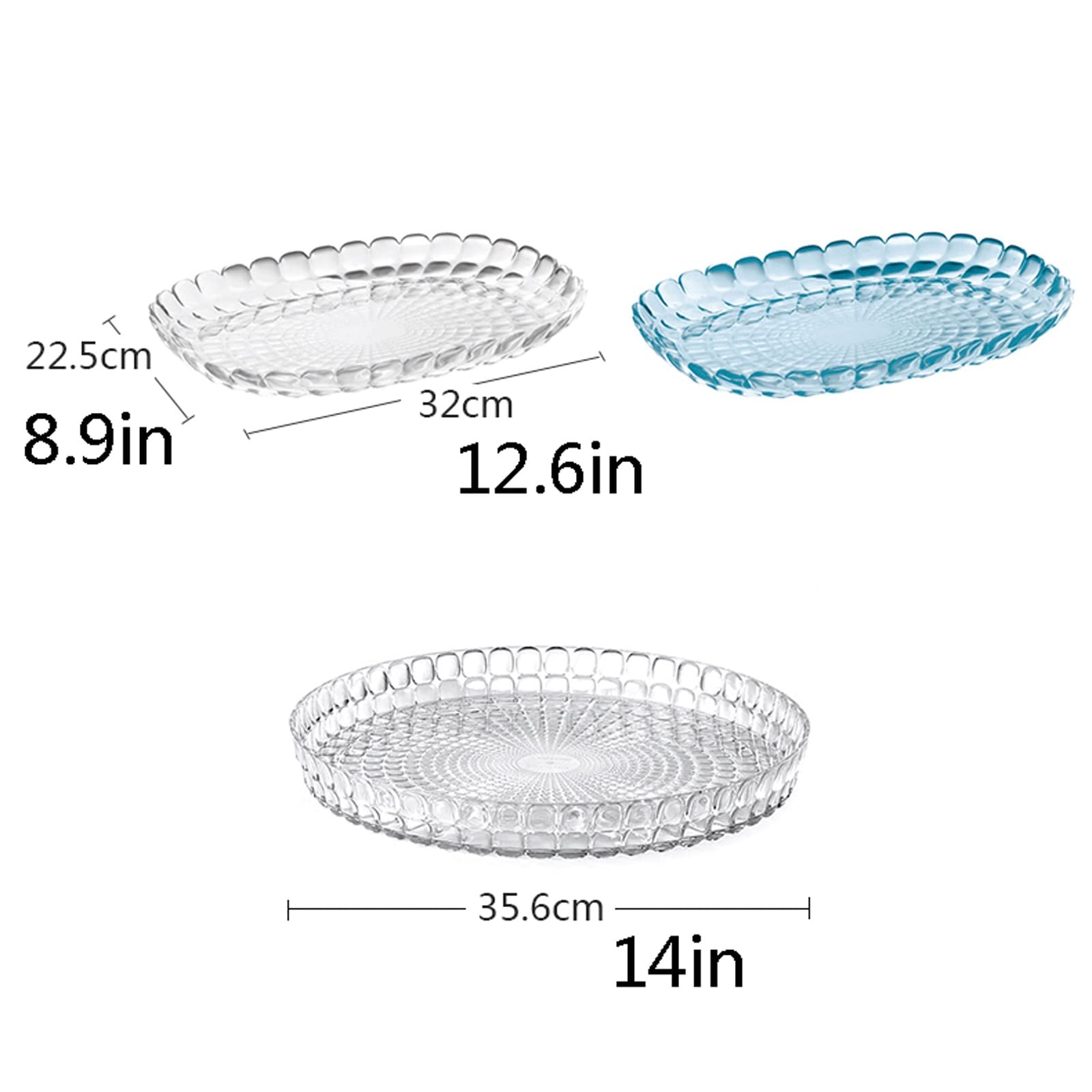 Foodservice Vassoio Vassoi rotondi Vassoi da porzione Piatti trasparenti Vassoi multiuso Piatti multiuso Bellissimo arredamento for la casa for tutte le occasioni per Feste, Tavolo, Cucina
