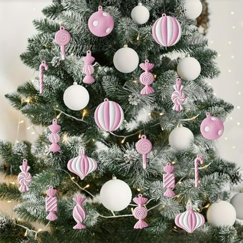 10 peças de enfeite de Natal rosa e branco, enfeites de pirulito de bengala doce de PVC, ideal para enfeites de árvore de Natal e artesanato de festa de aniversário 10 peças de enfeite de Natal rosa e branco, enfeites de pirulito de bengala doce de PVC, ideal para enfeites de árvore de Natal e artesanato de festa de aniversário