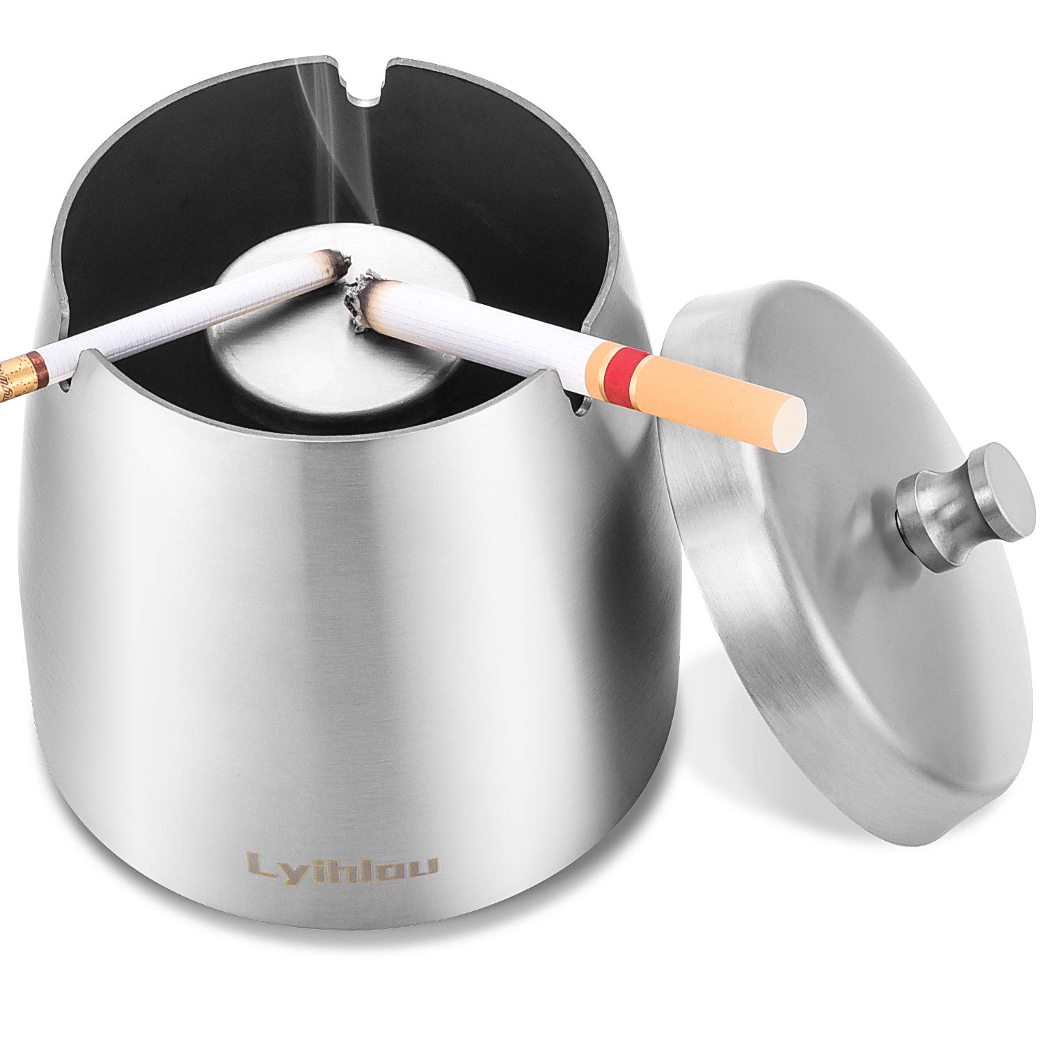 Produktbild von Mini Tragbarer Aschenbecher Mit Deckel, Metall Tragbarer Taschenaschenbecher, Kompakter Zigarettenlöscher Für Aschenbecher Büro Indoor Outdoor Autobedarf, Rot (Rot