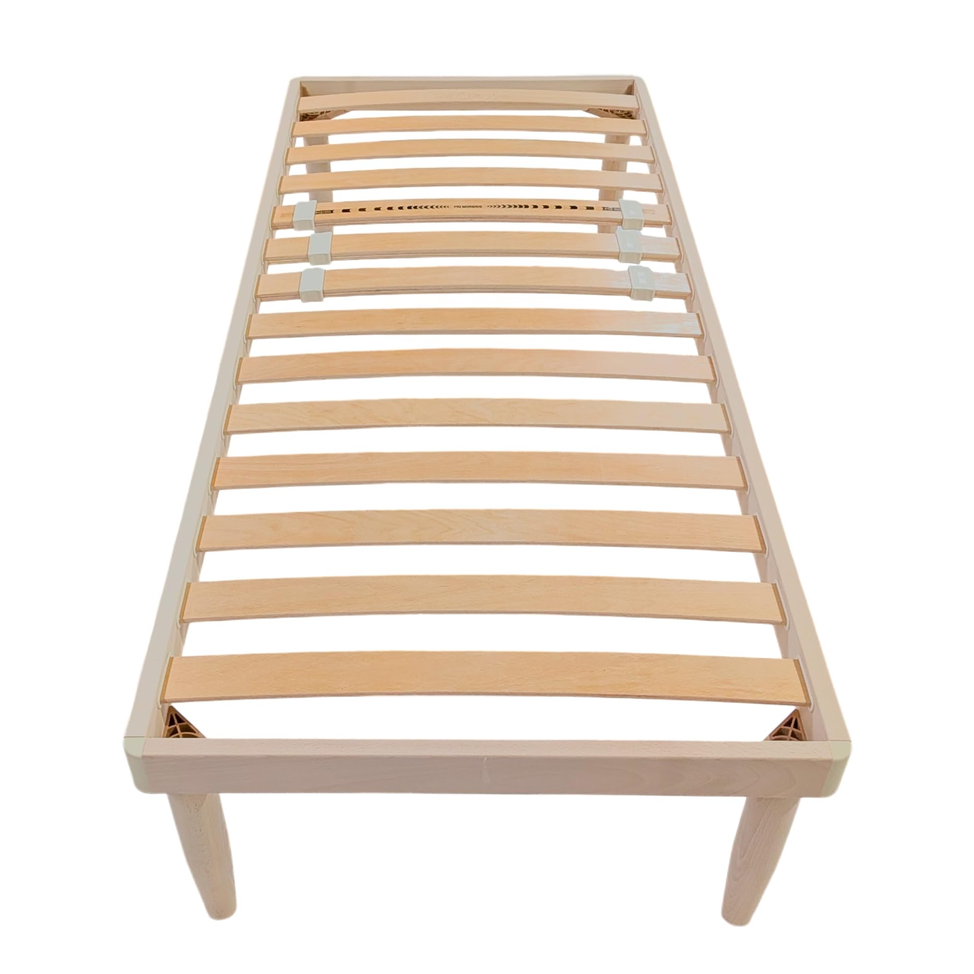 Michelangelo HomeRelax - Rete Letto Singola 80x190 Legno Massello Faggio, Altezza PERSONALIZZATA, Ortopedica, Piedi Smontabili, Doghe in Faggio, Rinforzata, Durevole e Robusta, Made in Italy