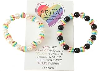 Rainbow Pride Bracelets for Women Adjustable LGBT Gay Pride Bracelets Colorful LGBT Pride Braided Bracelets Couple Gay Beaded Bracelets Handmade Braided Rope Bracelet for Men