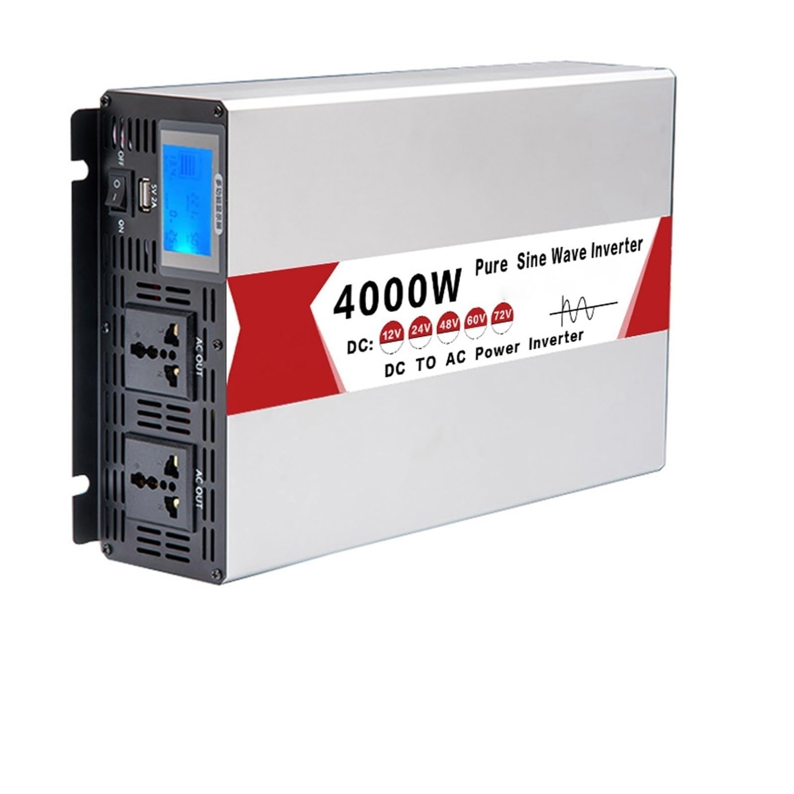 Inversor Solar, Inversor de onda sinusoidal pura de potencia máxima de 4000 W, 12 V, 24 V, 48 V y 60 V, inversores solares de 4000 W, 50 Hz(12V 4000W)