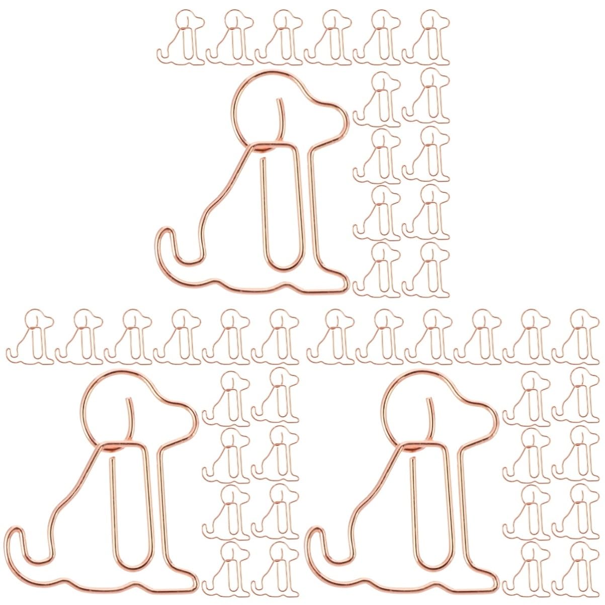 ARTIBETTER 3 Set Paper Clip Da Cucciolo in Oro Rosa Segnalibri Pinza Per Carta Dei Cartoni Animati Morsetti Di Carta Clip Di Cancelleria Rose Gold Metallo 50 Pezzi * 3