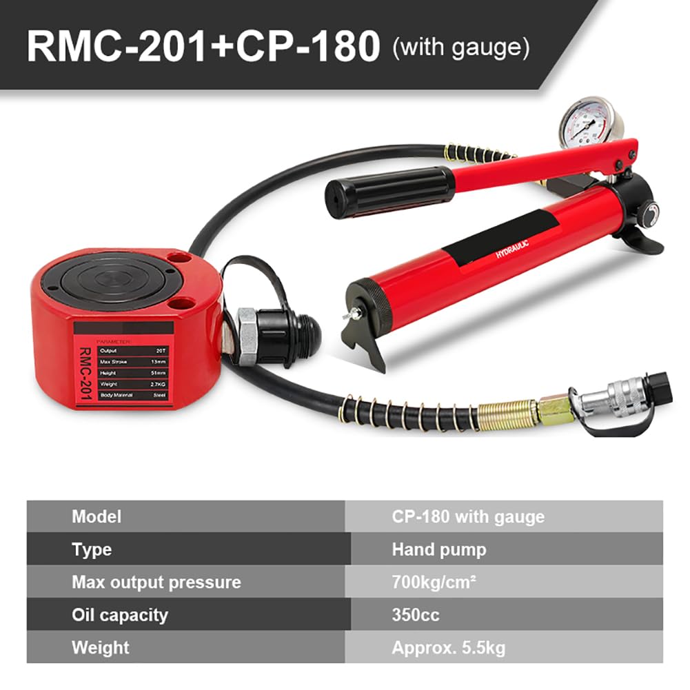 Amazon.co.jp: 油圧シリンダジャッキ 10T/20T 超薄型油圧