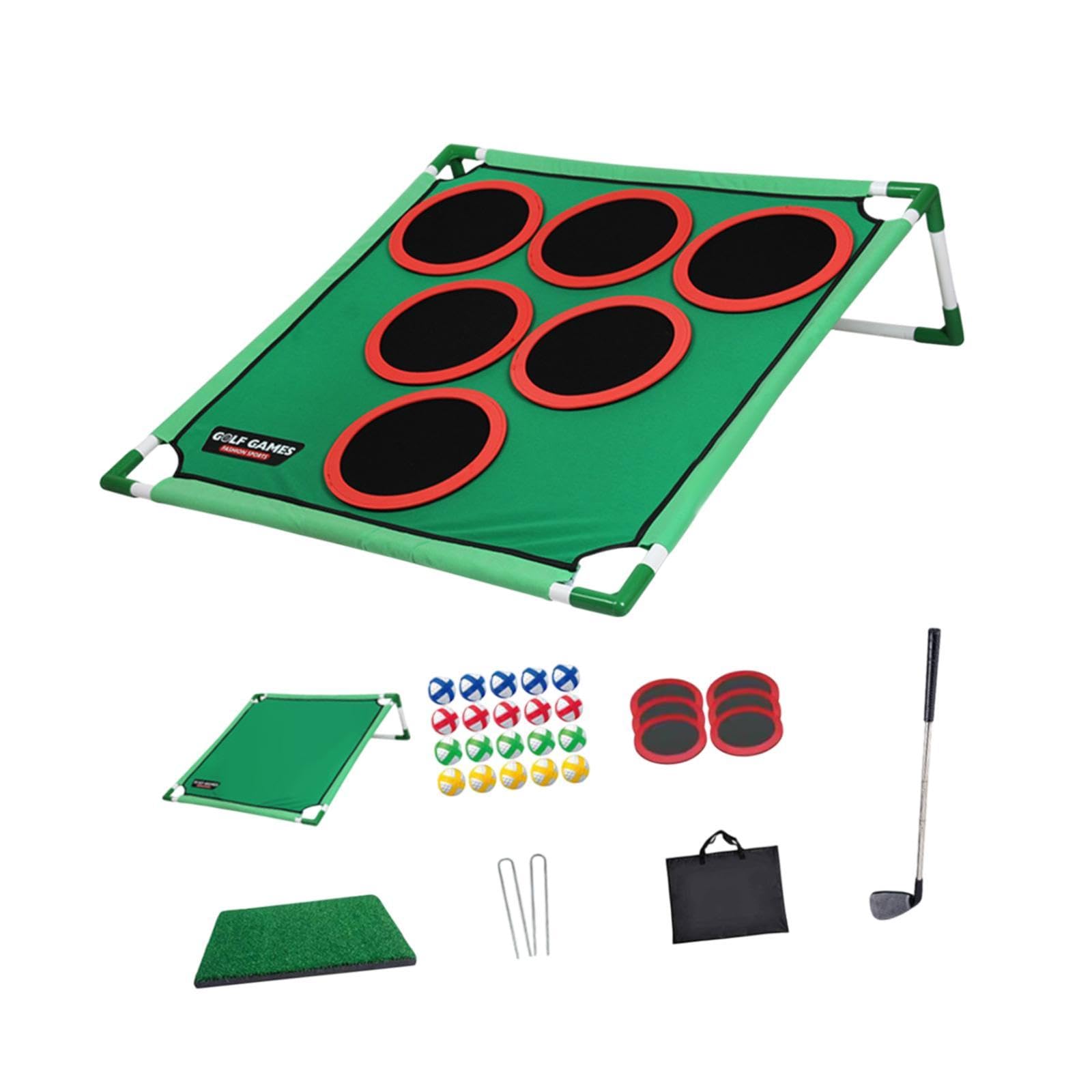 Sharplace Golf Pong Set Golf Putter Green Mat Indoor Outdoor Chipping Practice Game for Kids Party Birthday