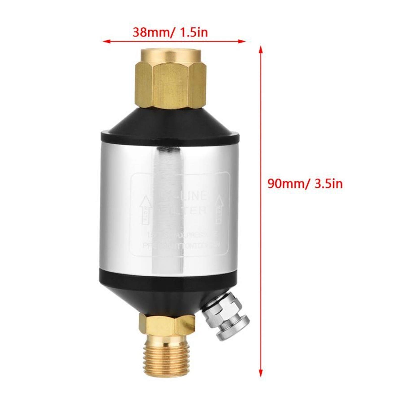 Valvola del compressore d'aria Separatore di acqua dell'olio Filtro della linea dell'aria per utensili pneumatici a spruzzo 1/4 "NPT Raccordi di ingresso e uscita