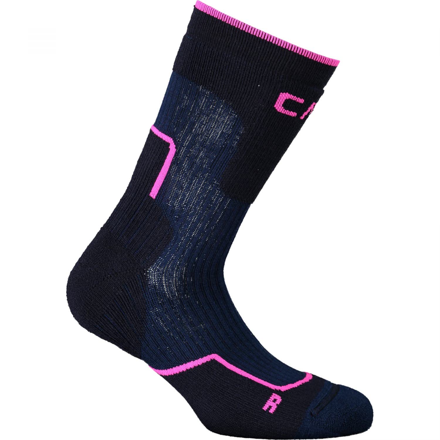 CMP - Kids Trekking Sock Wool Mid, Blue Ink-Purple Fluo, 31/33