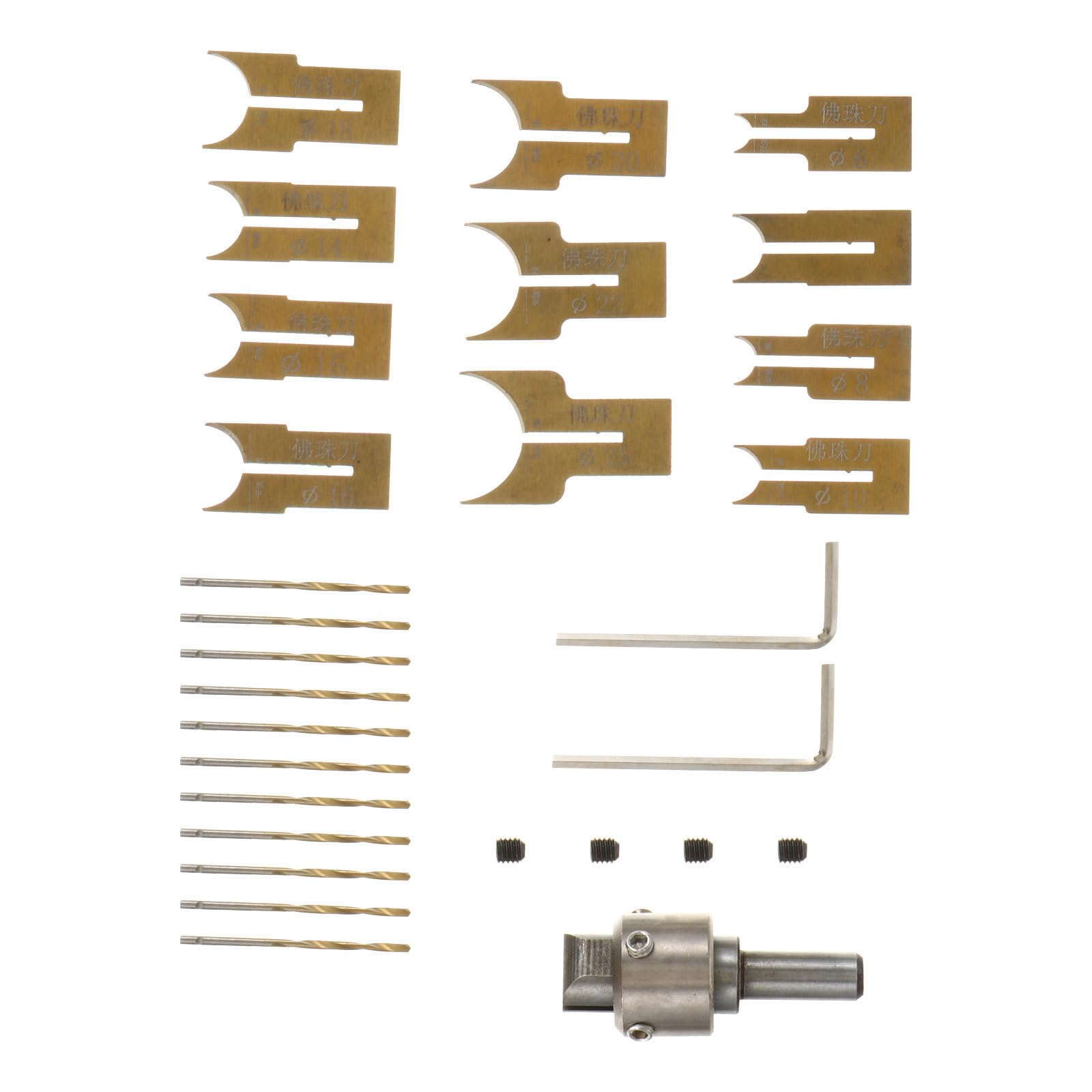 24 Piezas Kit de Brocas para Cuentas de Madera de Acero, 6-25mm