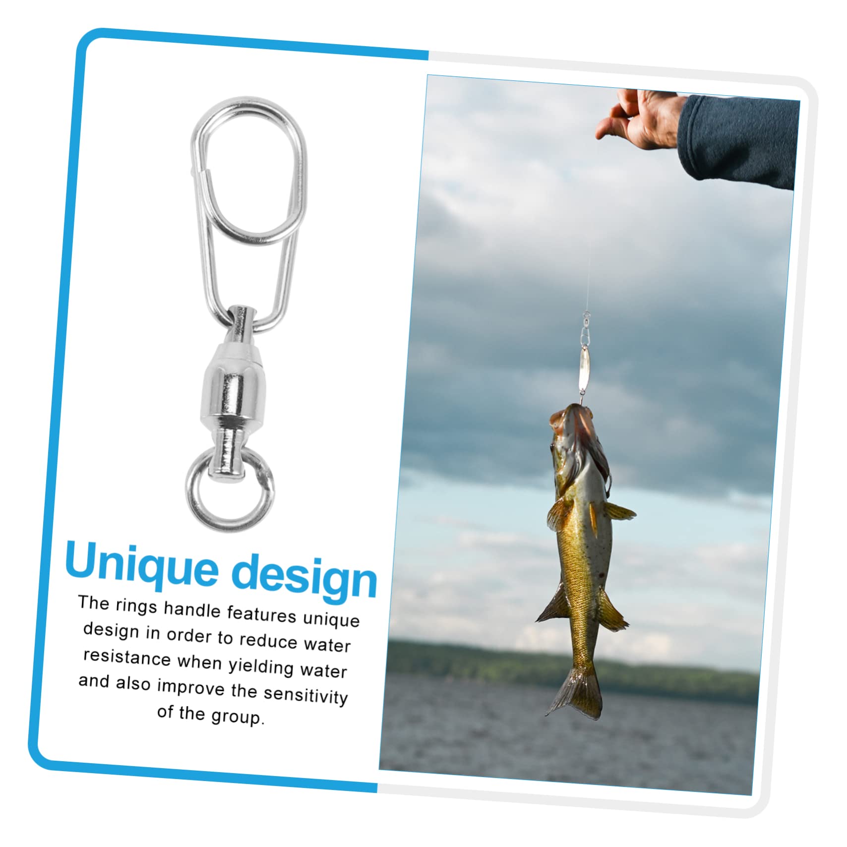 BESPORTBLE 90 Pezzi Connettore Ad Anello A Otto Figure Girelle A Scatto Attrezzatura Da Pesca Parti Di Pesca Canna Girevole A Scatto Esche Da D'Acqua Dolce Lenza Da Resistente