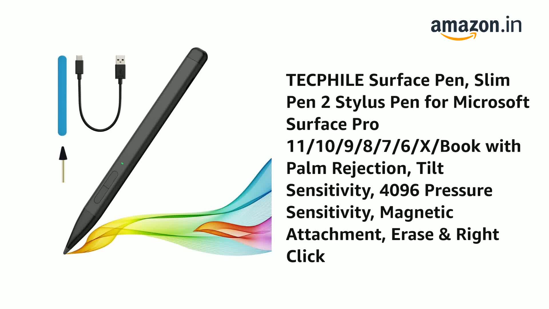 Amazon.in: Buy TECPHILE Surface Pen Pencil Slim Pen 2 Stylus for