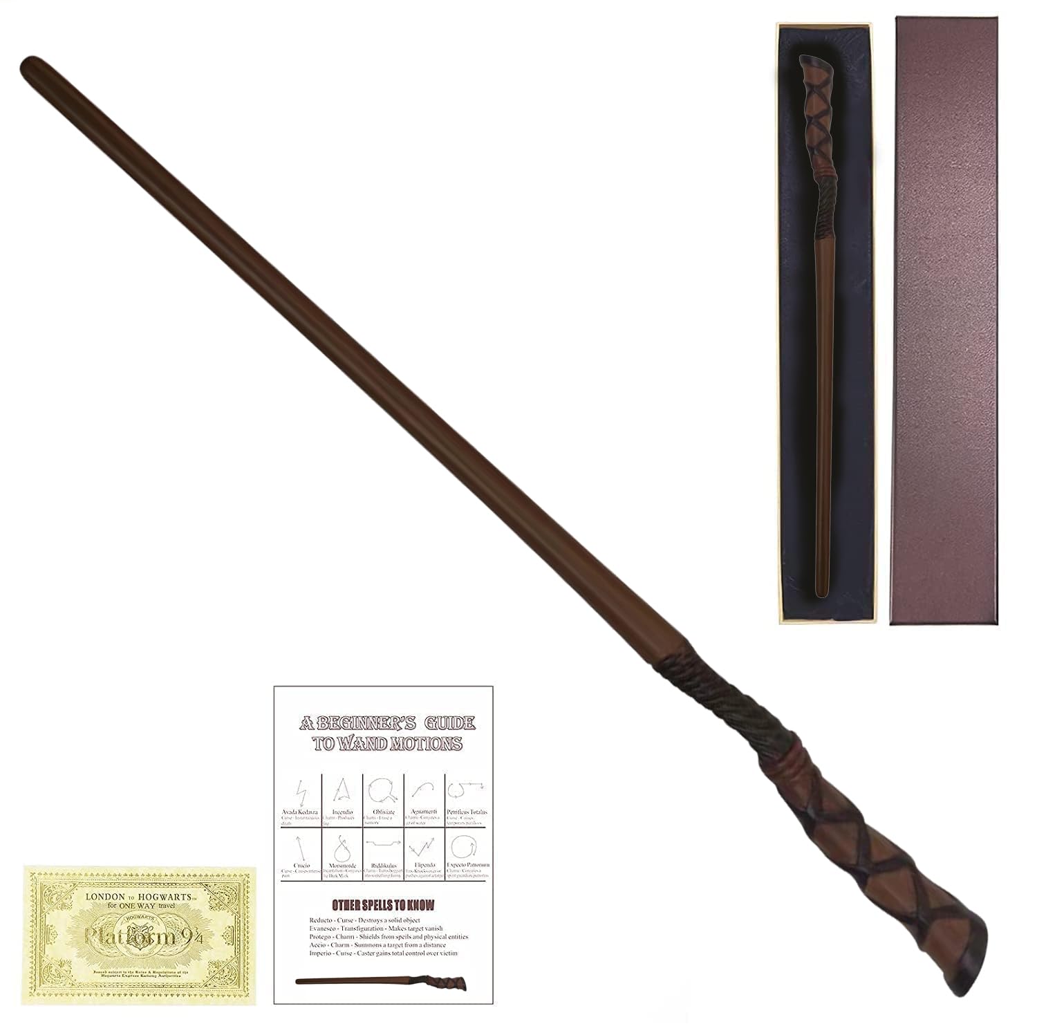 FemKeyGeorge Weasley Deluxe Magic Wand, Magic Wand with Ollivander Box, Resin Magic Wand, Costume Accessories for Witches and Sorcerers George Wand, 37CM 77.5G, CHYDN905