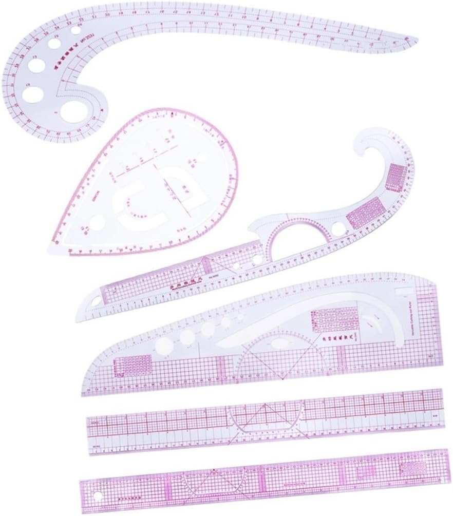 Sewing Ruler for Cutting,Y-Shaped Ruler 6PCs Set,Tailor Sewing Rulers,Quilting Template Ruler,Acrylic Patchwork Craft Tool,Foldable Ruler,Meter Stick