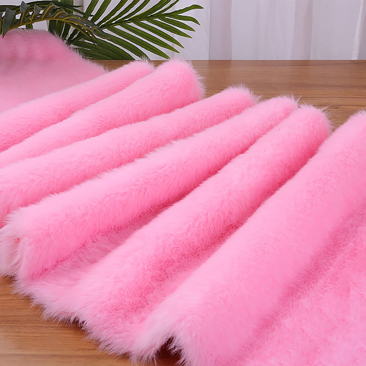 ApuaVireo&Co Miękkie syntetyczne futro 170 x 50 cm grube sztuczne futro pluszowa tkanina na tło DIY DIY szalik do szycia kołnierz kurtka kamizelka lalki poduszka poduszka do siedzenia (6 różowy)
