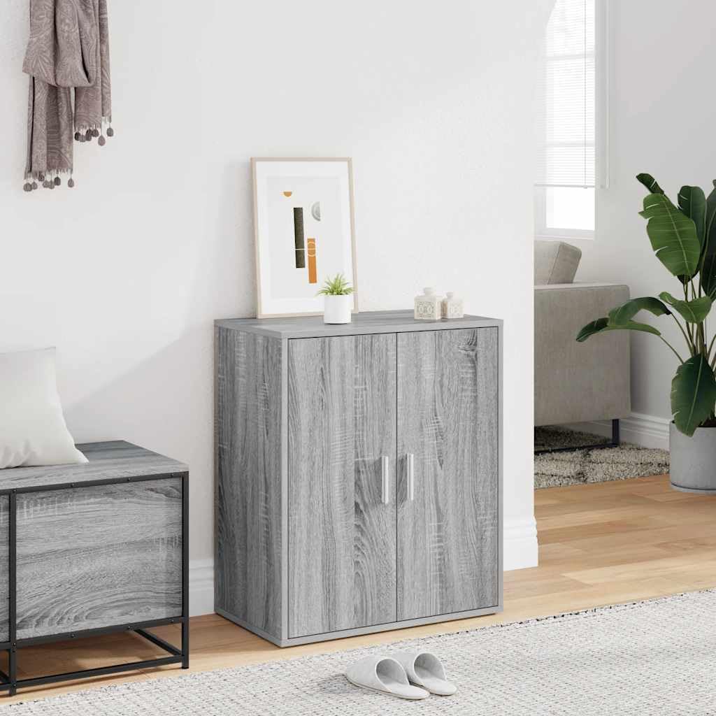 Meuble à chaussures gris Sonoma 60x35x70 cm avec étagères modulables pour entrée de maison