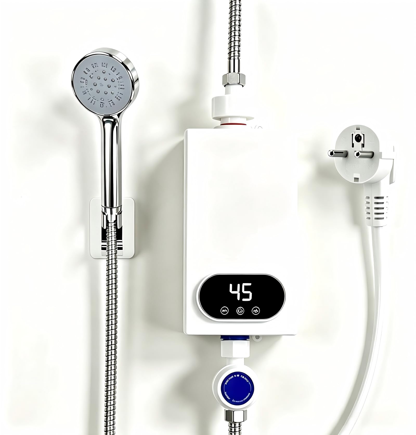 Chauffe-eau instantané 5500W, écran LED, kit douche, IPX4