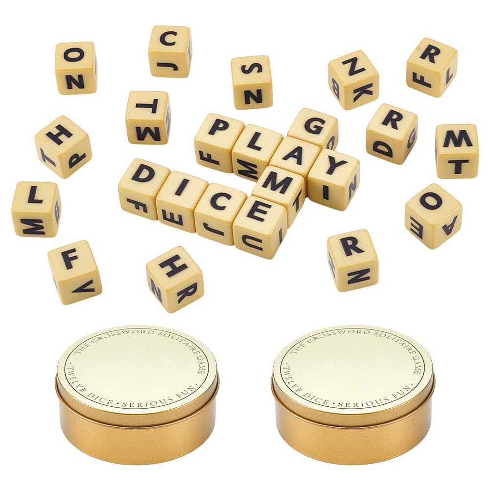 NBEADS 2 Sets 24Pcs Crossword Dice Set
