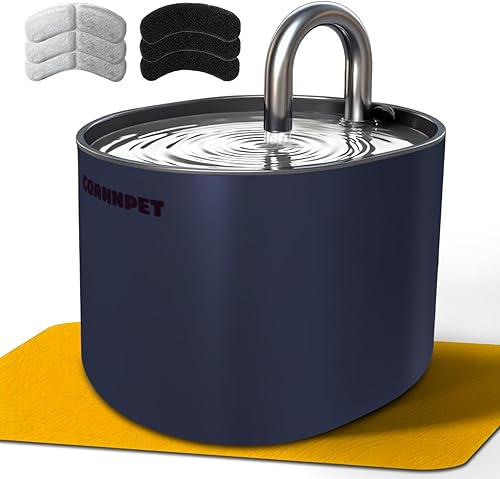 Grifo de acero inoxidable para gatos, fuente de agua de 102 onzas3 litros para beber, cuencos para beber para perros, fuente de agua para mascotas,