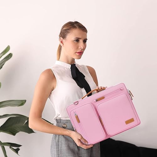 Vista 96 de MOSISO - Bolso de hombro protector 360 para laptop, bolsa para computadora de 15-15.6 pulgadas, bolsa tipo mensajero con apertura lateral, 4 Azul