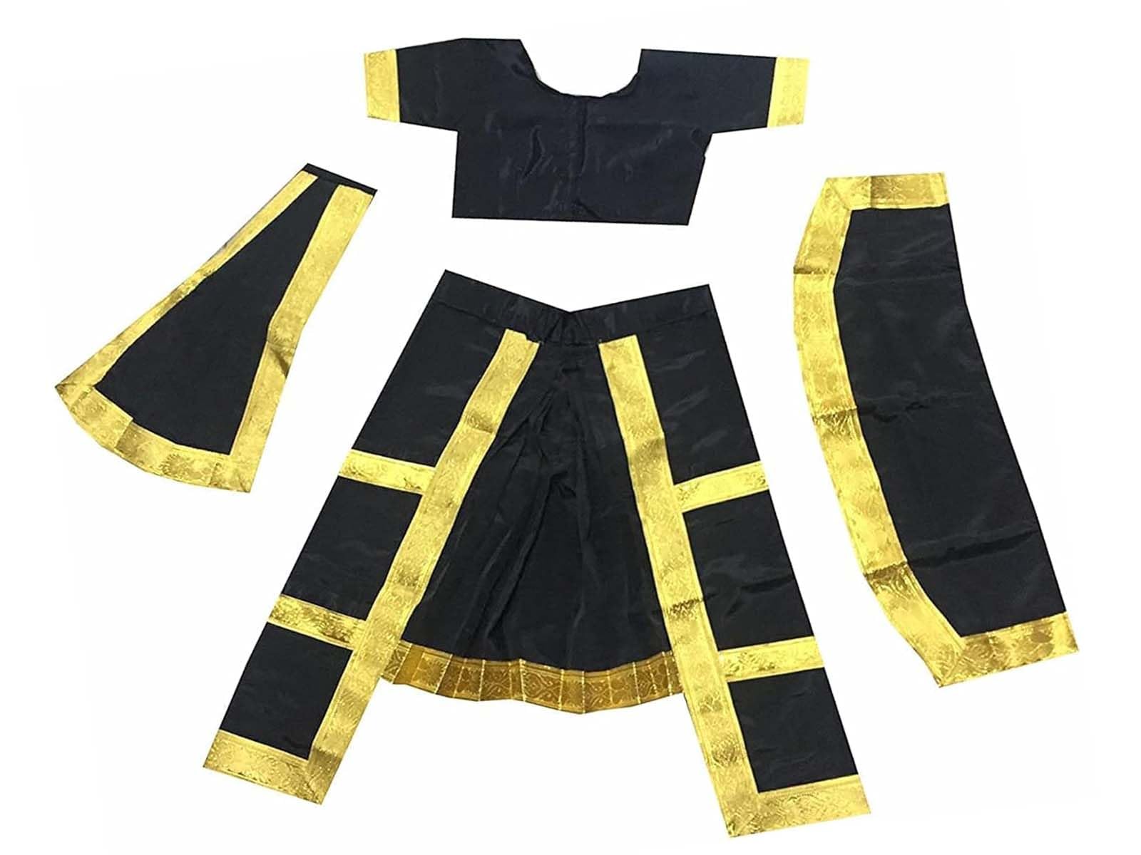 MODERNAZ Black bharatanatyam dress for girls | Classical dance costume for kids | Competitions,annual functions, school events (2-18 yrs) (14-16 Years) (B0CX9GRKWG) Amazon Price History, Amazon Price Tracker