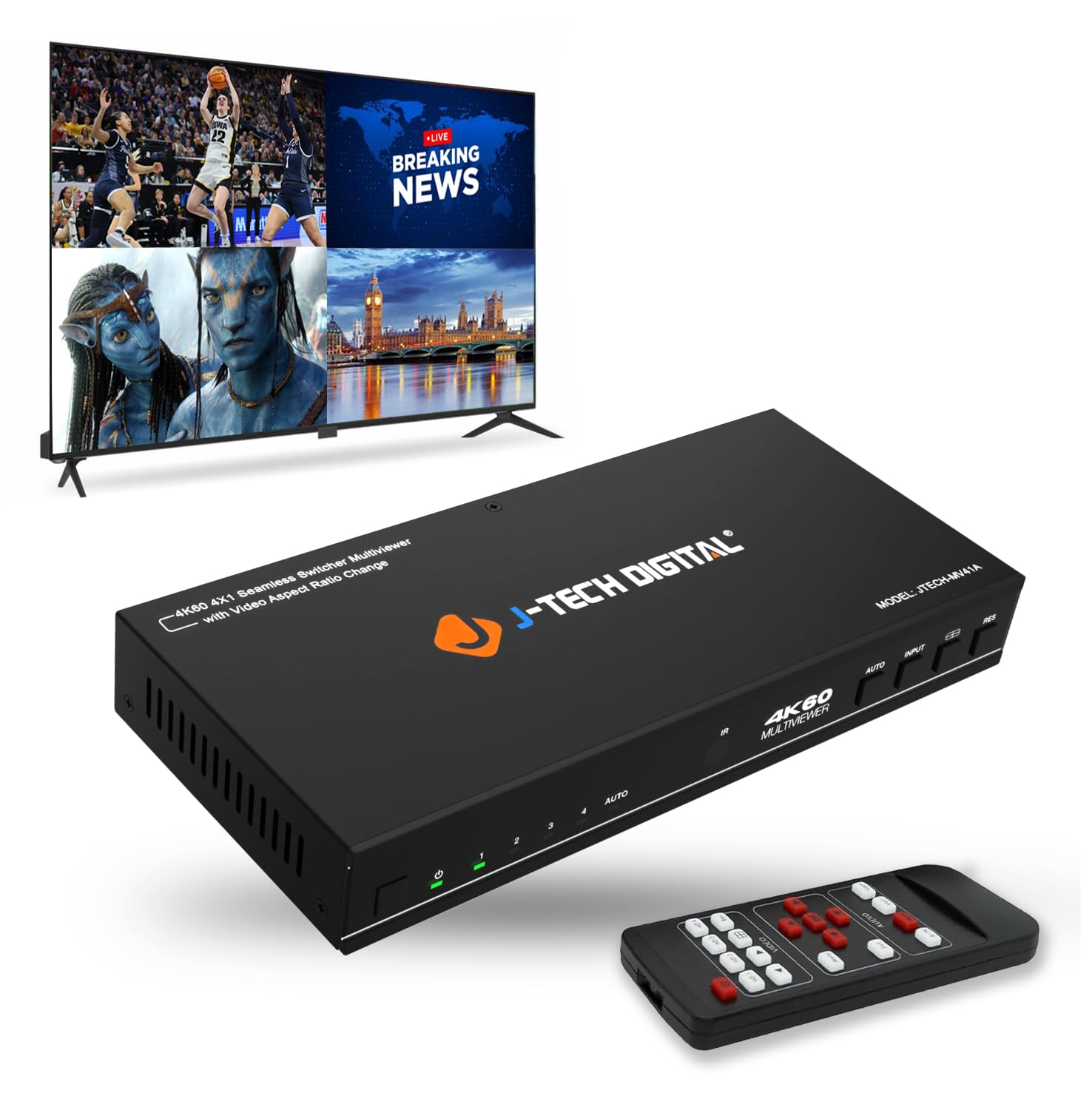 Amazon.com: J-Tech Digital 4x1 HDMI Multi-Viewer & Seamless