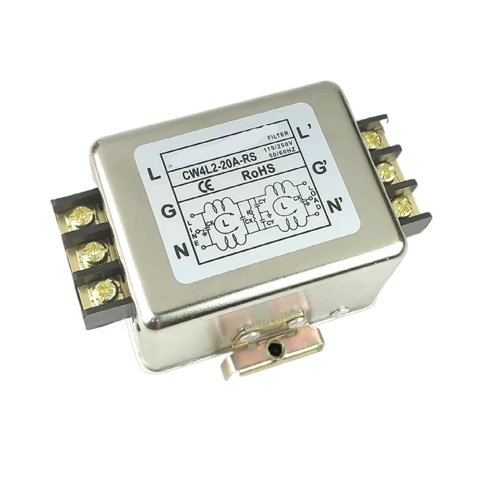 WBBAYDRFR CW4L2-10A/20A/30A-RS Rail Fixed Single-Phase Power Filter AC220V(CW4L2-20A-RS)