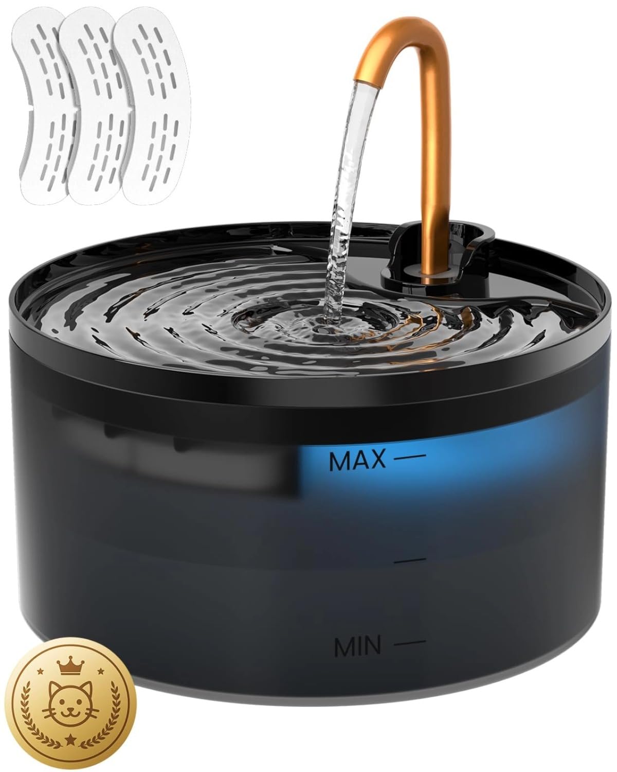 Cat Water Fountain 71oz 2 1L Cat Fountain for Drinking with Copper Faucet MISFANS-Designed Pump Filter Plastic Automatic