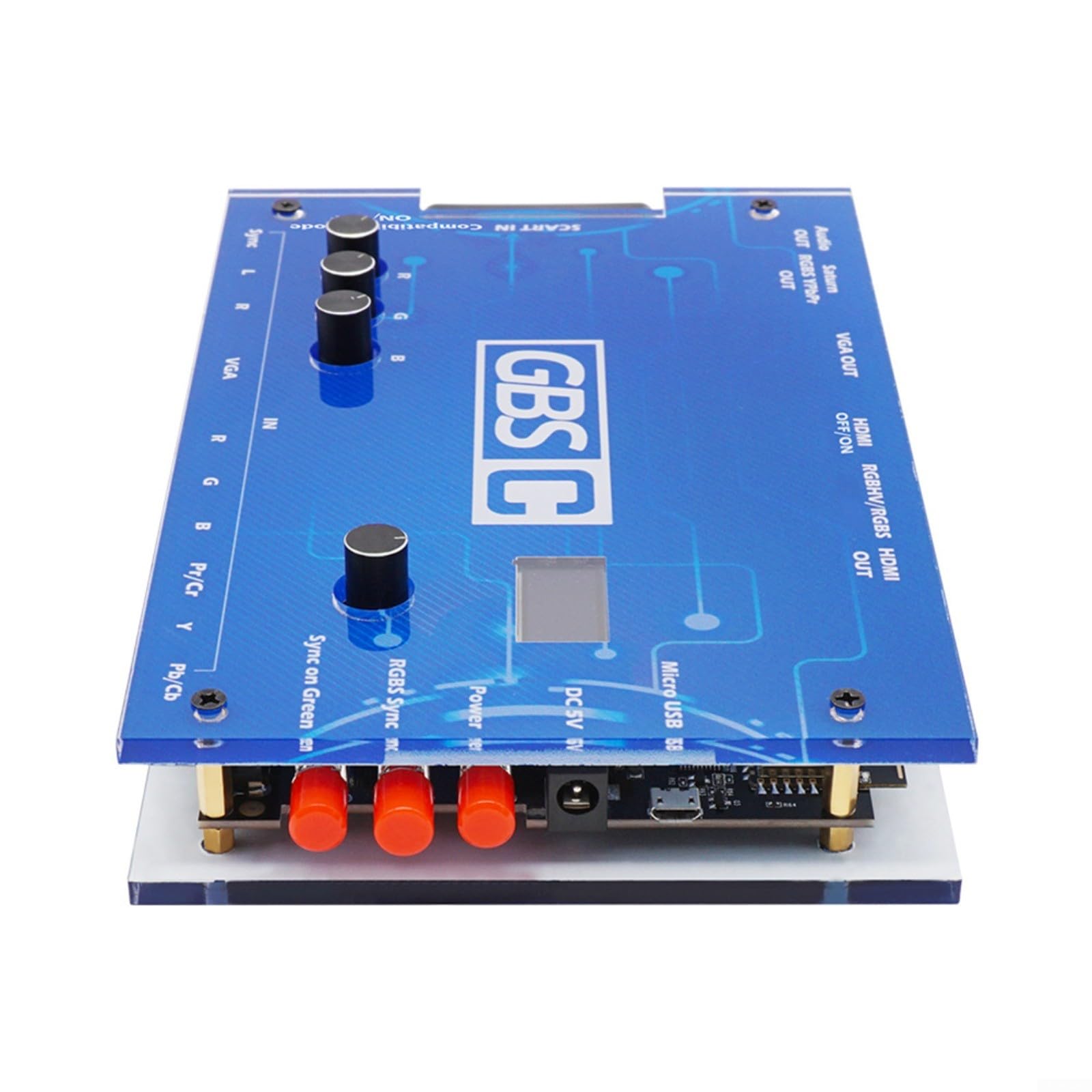 Convertidor de señal video GBSC para los sistemas clásicos del juego con la entrada componente de RGBS SCART y ayuda de la salida de VGA