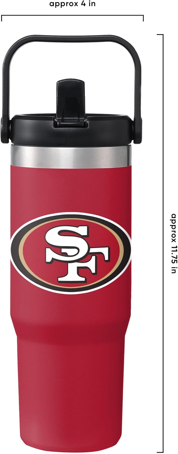FOCO Unisex NFL Team Logo Insulated Travel Mug 30oz Straw Tumbler