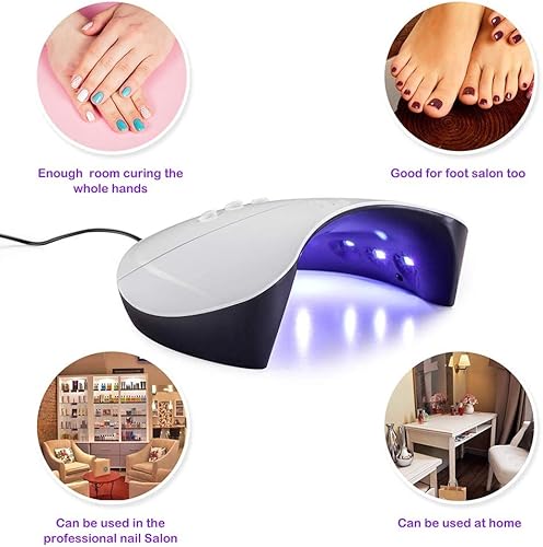 Miniatura 6 de Lámparas de secado de uñas, lámparas de manicura para uñas de gel, secadora de uñas LED UV de 36 W, manicura de esmalte con 3 ajustes de