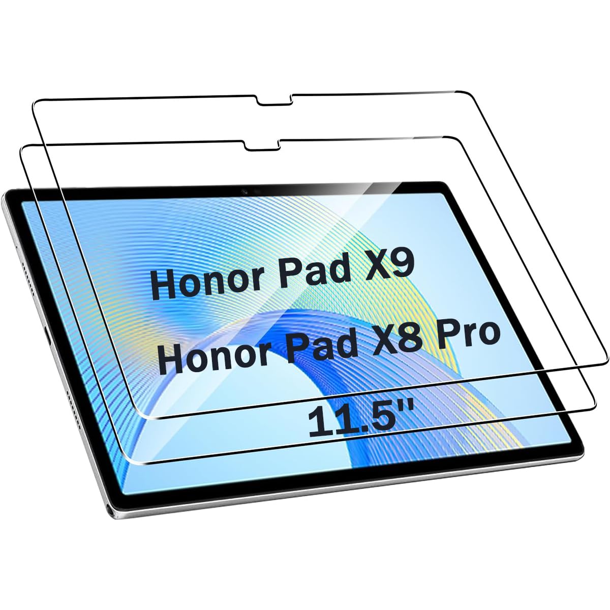 [2 Pack] Honor Pad X9/X8 Pro 11.5'' Screen Protector - Full Coverage 9H Tempered Glass Film, HD Clear, Bubble-Free