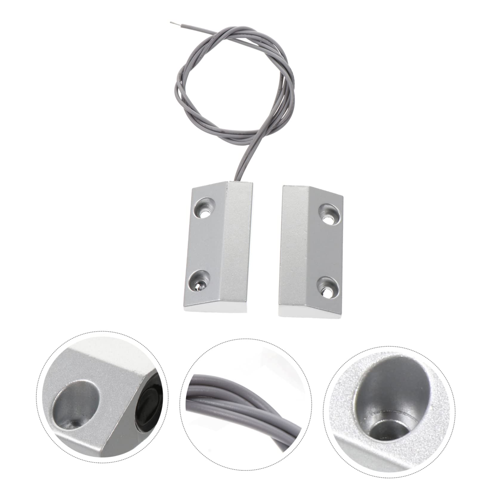 Tofficu 3 Juegos sensor movimiento Alarmas de puerta magnéticas con cable imán induccion inducción imanes para puertas detector de alarma de puerta equipo del dispositivo detector Silver