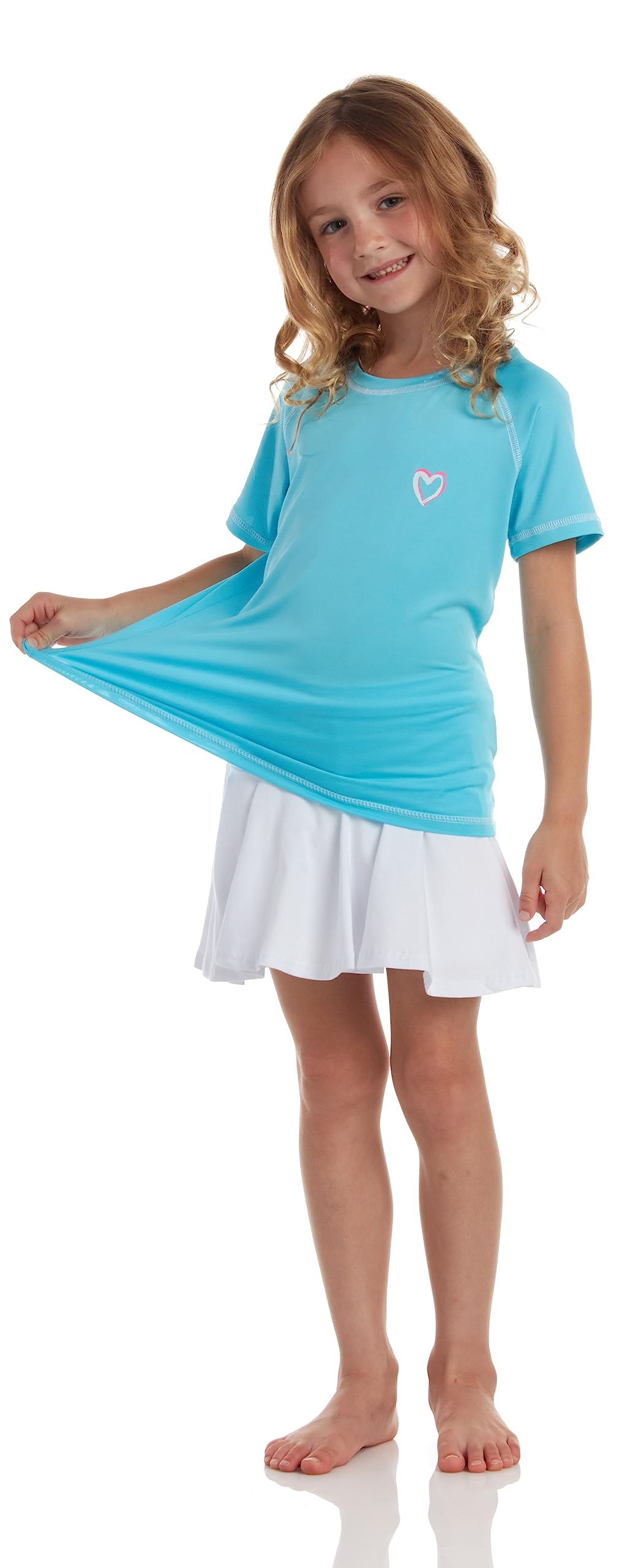 Pink Platinum Girls Rashguard - UPF 50+ Sun Protection Quick Dry Short Sleeve Swim Shirt Rash Guard for Girls (Sizes: 2T-16), Size 6X, Electric Blue