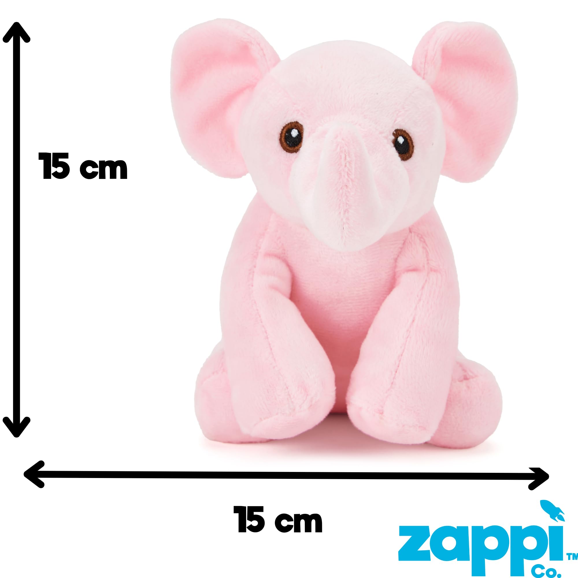 Zappi Co Peluche Elsa el Elefante Rosa (15cm) - Suave, Mimoso, 100% Reciclado - Amigo Colorido con Trompa — view 3