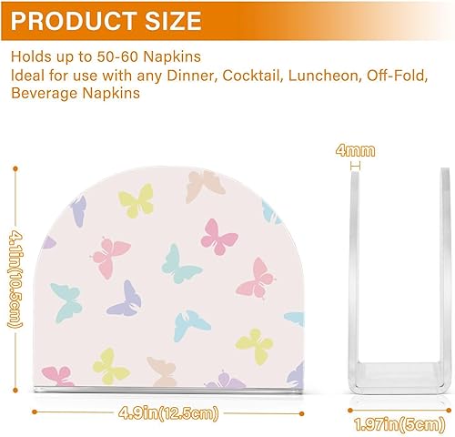 Miniatura 3 de Servilleteros coloridos de mariposa para mesas, servilleteros de acrílico transparente para servilletas de cóctel para cocina, restaurante, bar,