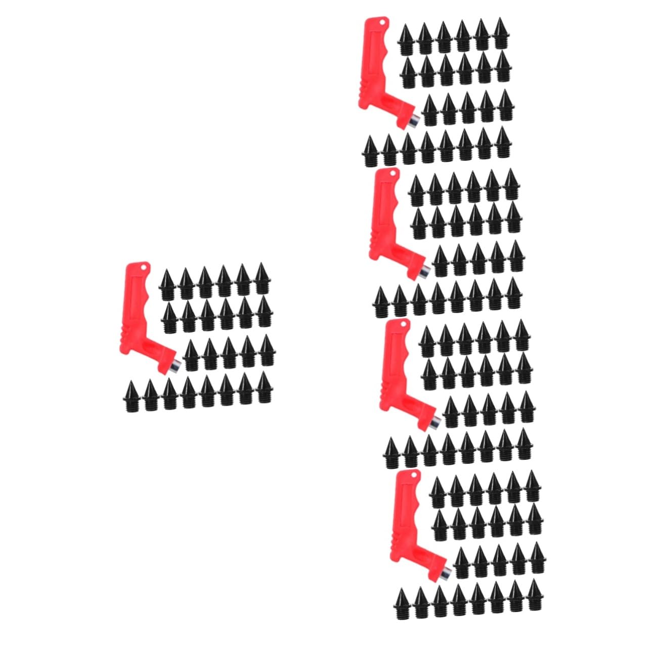 BESPORTBLE 5sets Track Spikes Replacement Jumping Spikes for Track Shoes Pyramid Steel with Wrench 50pcs*5